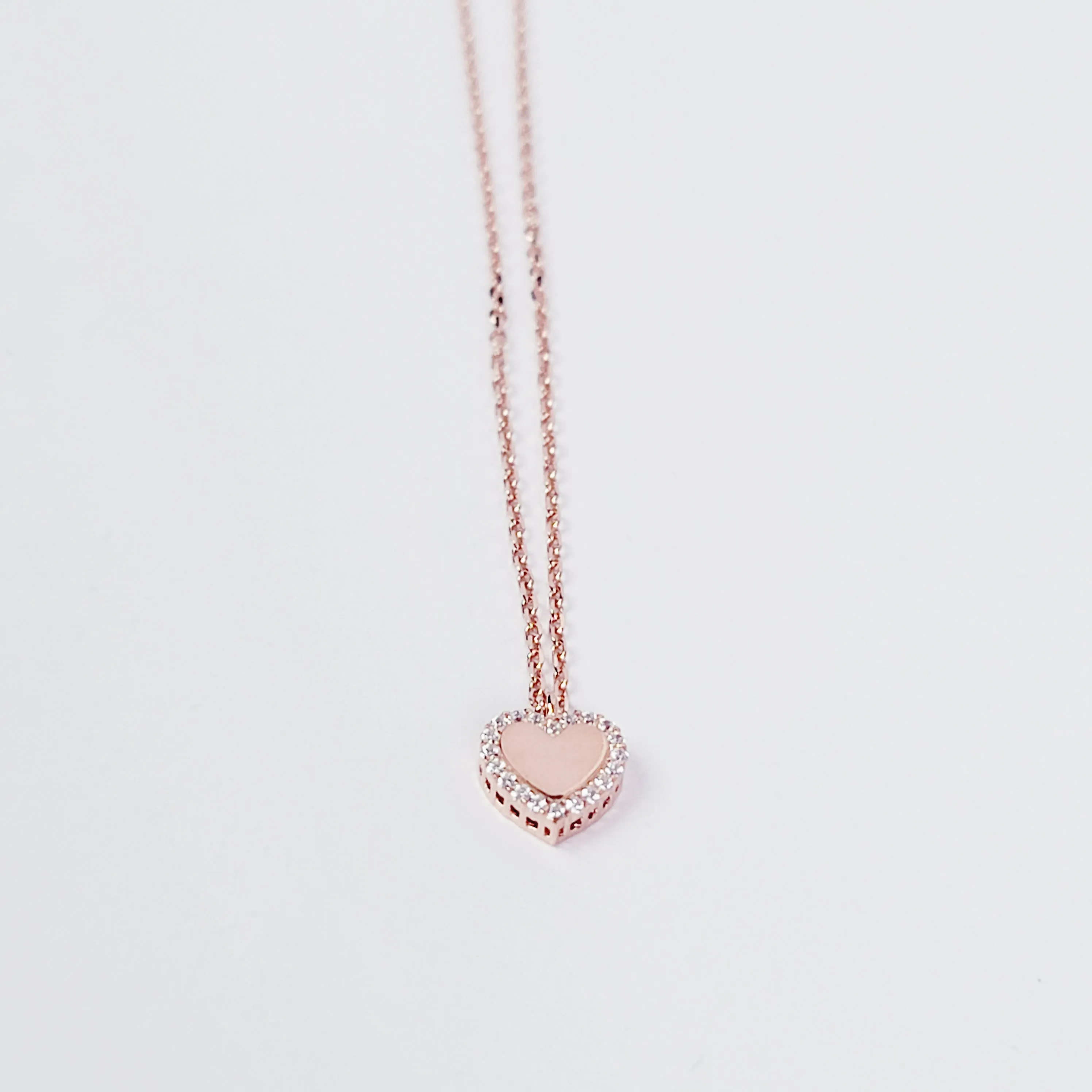 Sterling Silver Rose Gold Discreet Day Collar with Heart