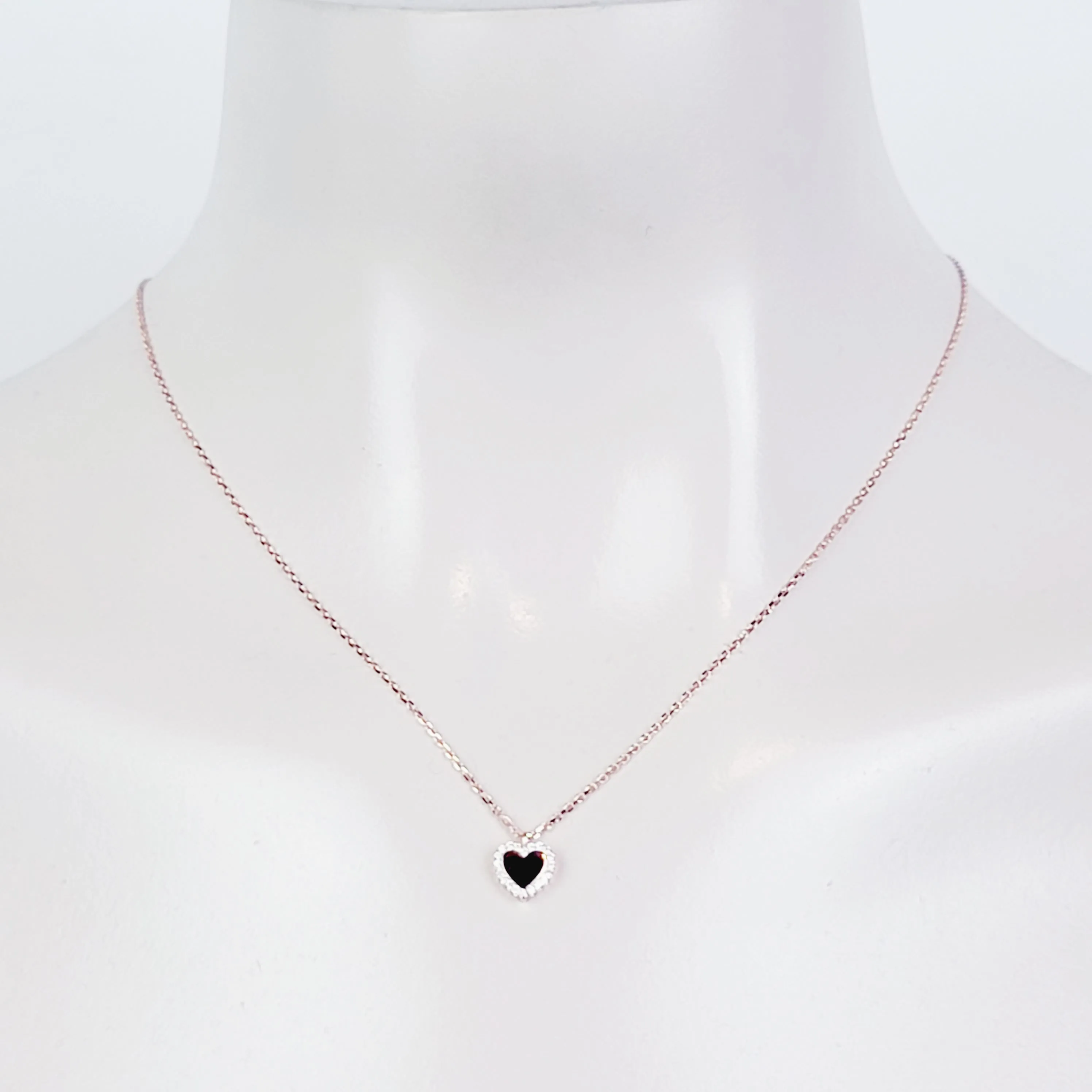 Sterling Silver Rose Gold Discreet Day Collar with Heart