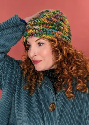 Striped Beanie Hat in Forest Rainbow