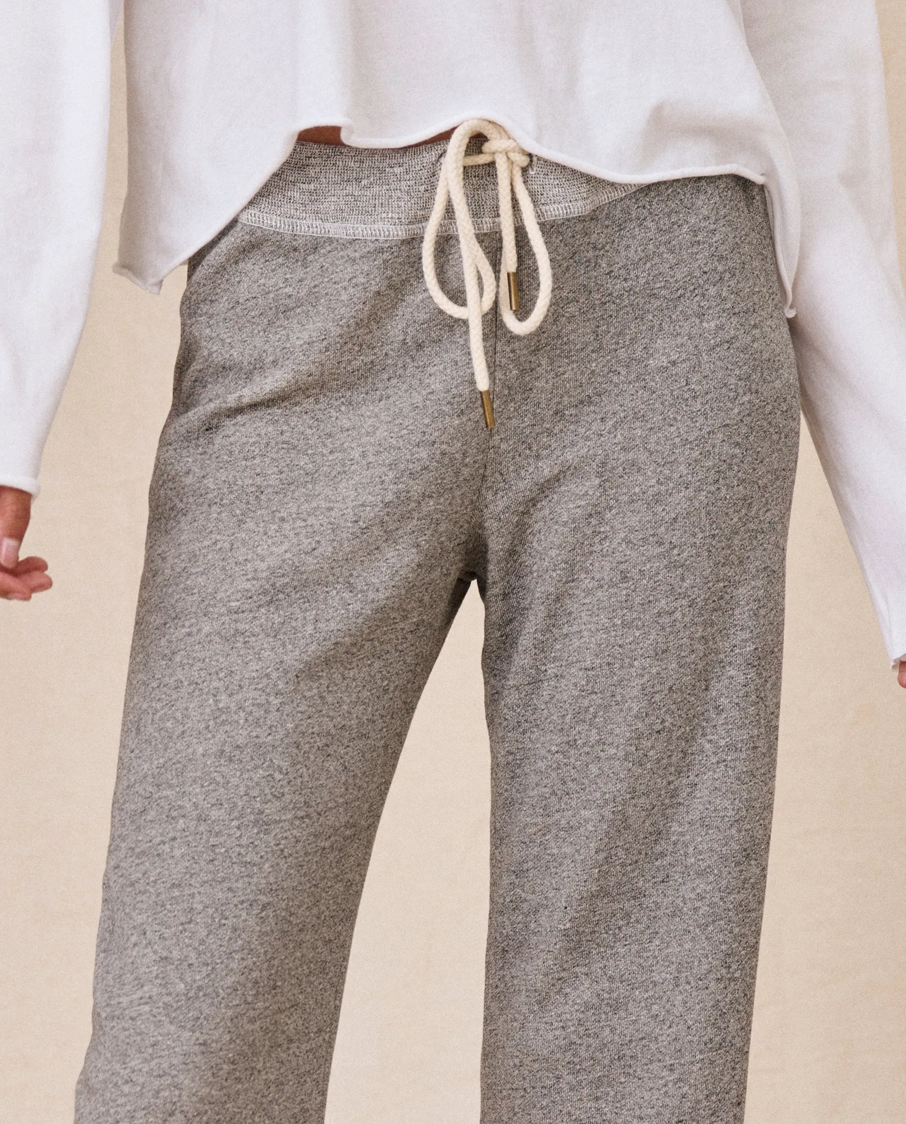 The Wide Leg Cropped Sweatpant. -- Varsity Grey