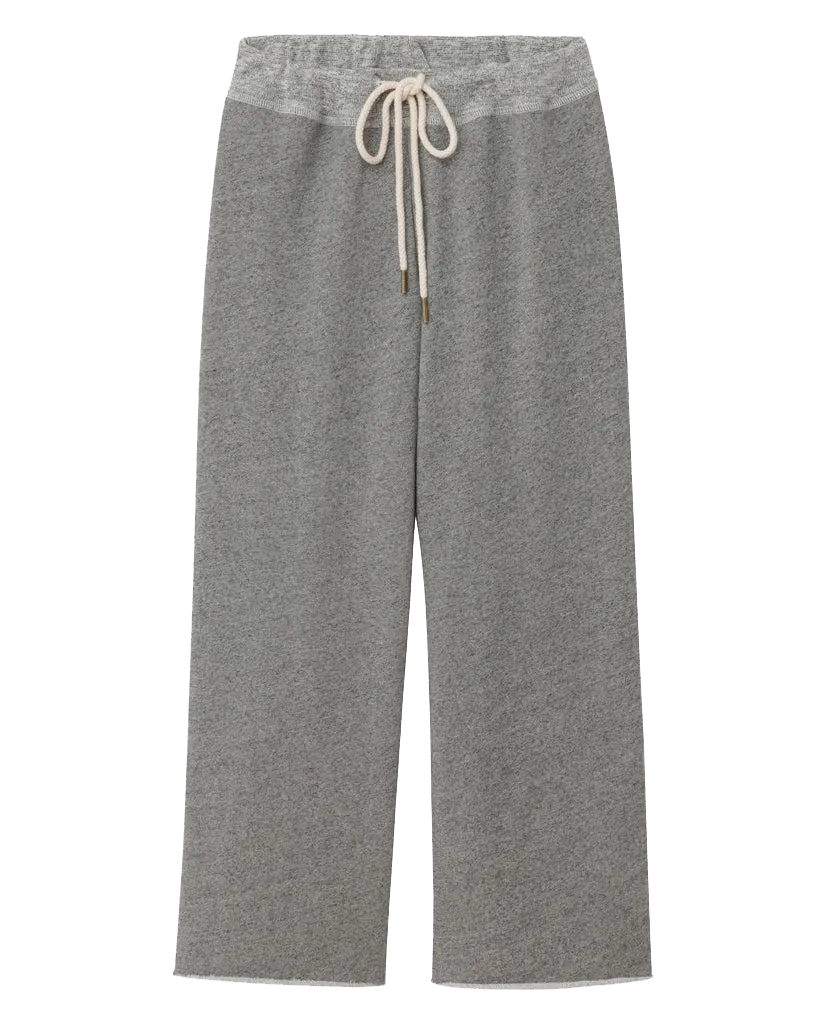 The Wide Leg Cropped Sweatpant. -- Varsity Grey