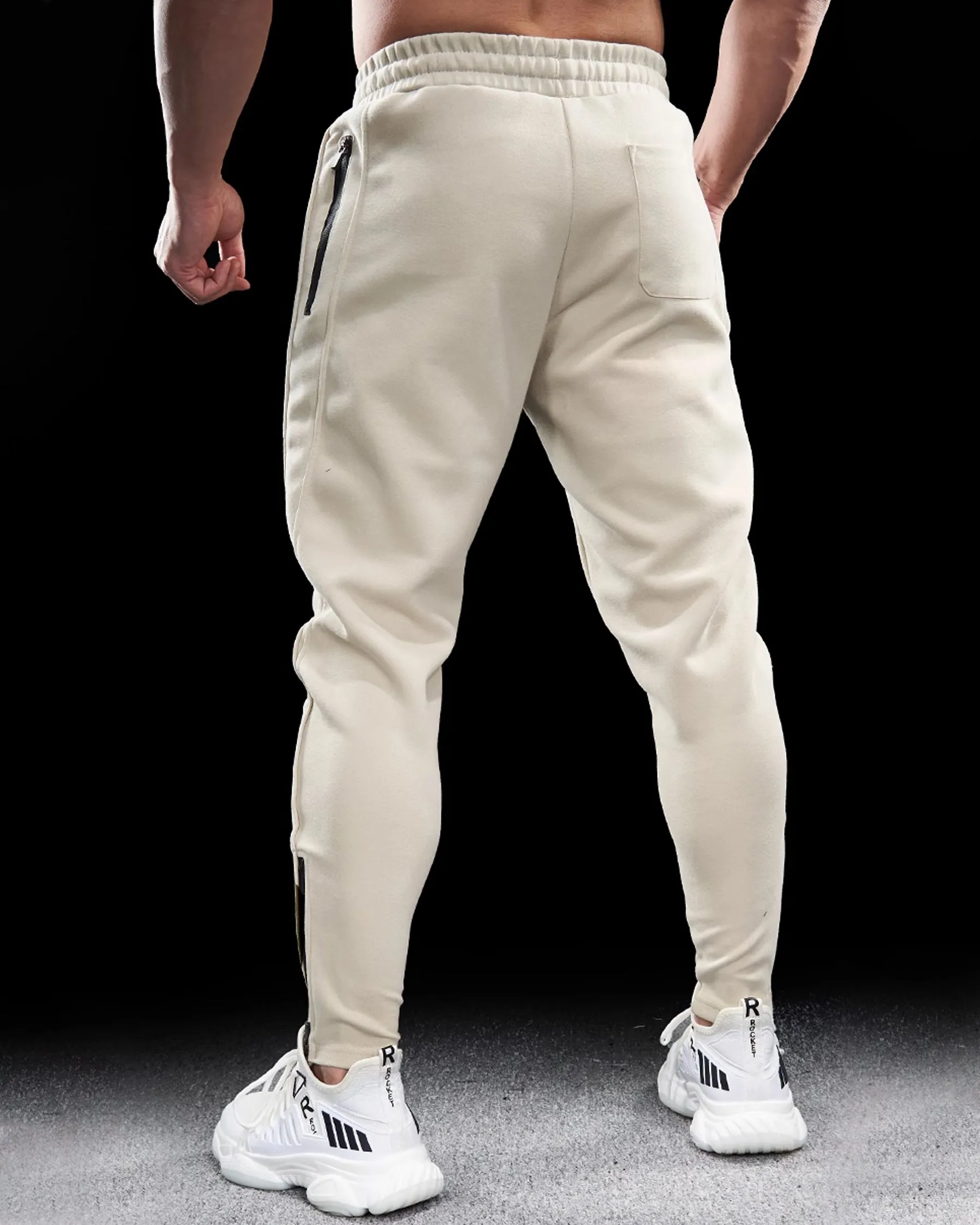 Track Side Sweatpants Jogger With Zipper Hem