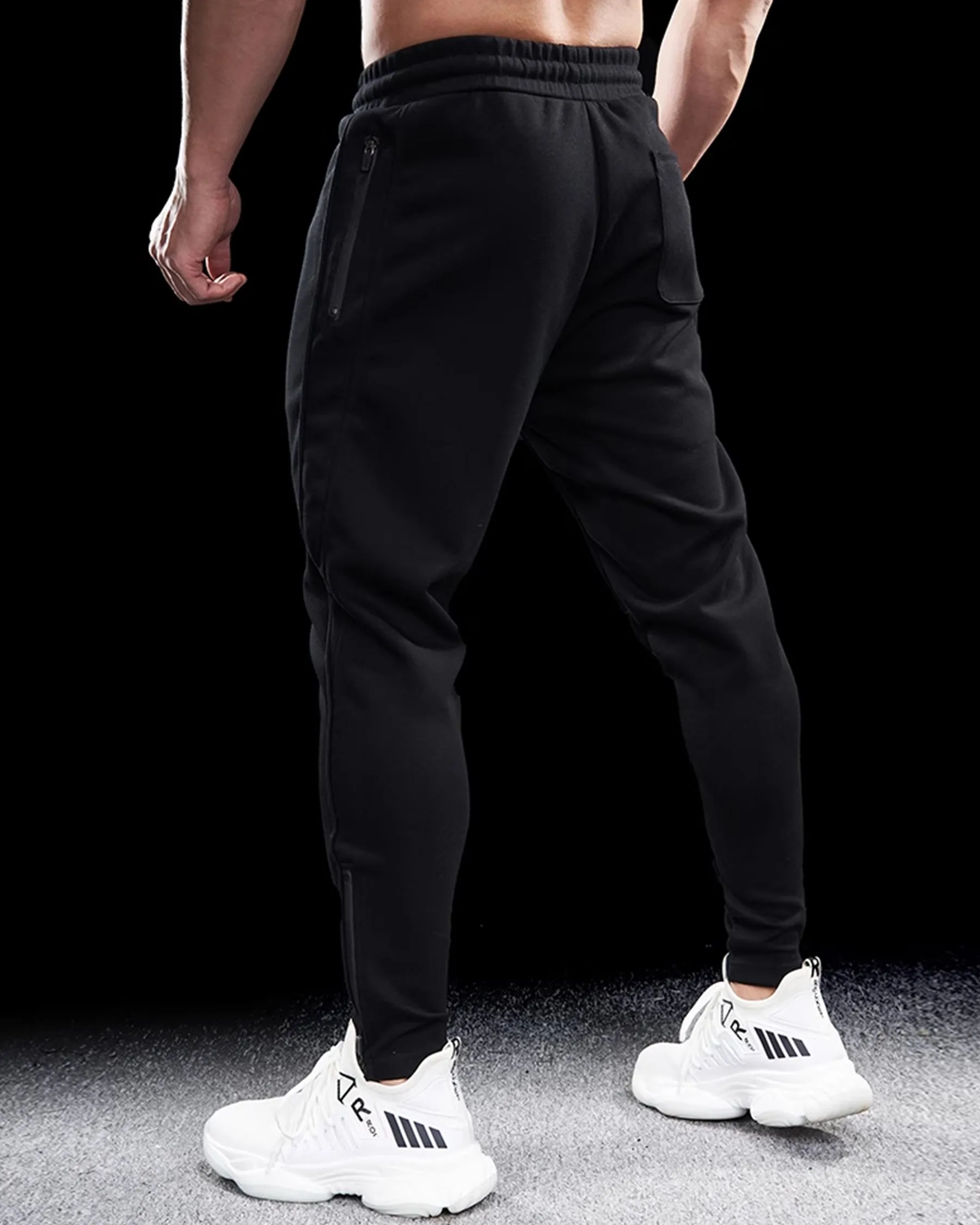 Track Side Sweatpants Jogger With Zipper Hem