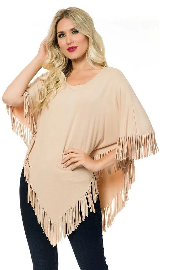 V Point Fringe Tunic