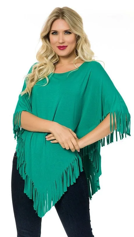 V Point Fringe Tunic