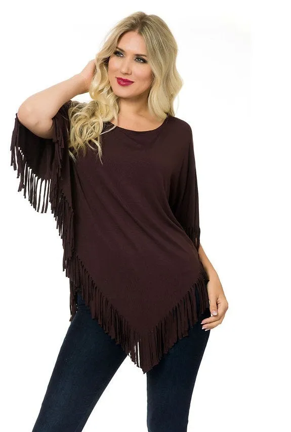 V Point Fringe Tunic