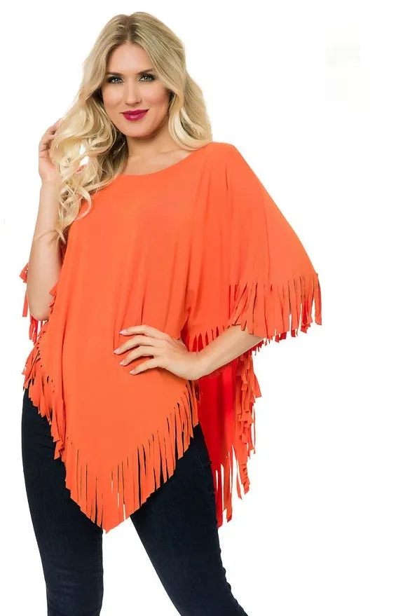 V Point Fringe Tunic