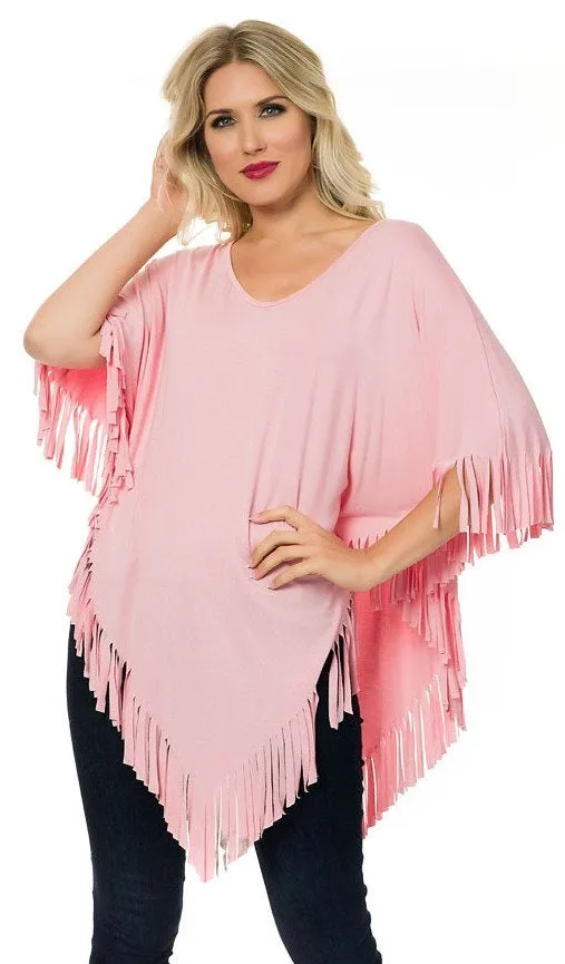 V Point Fringe Tunic