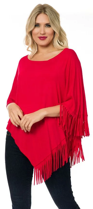 V Point Fringe Tunic