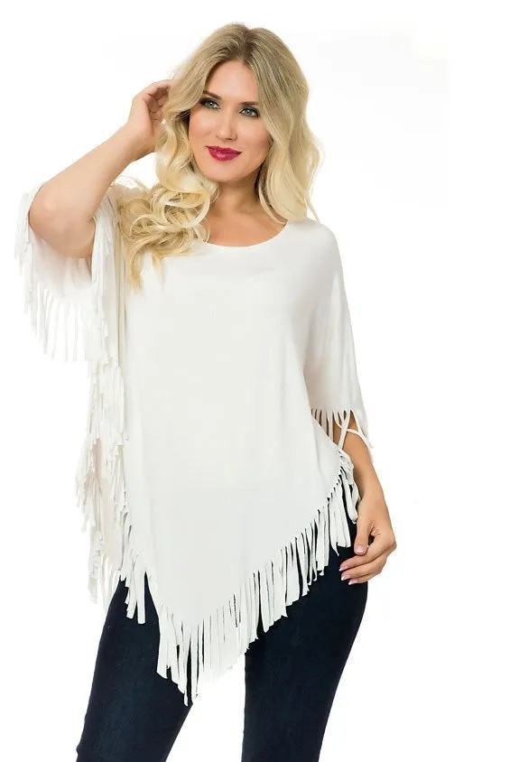 V Point Fringe Tunic