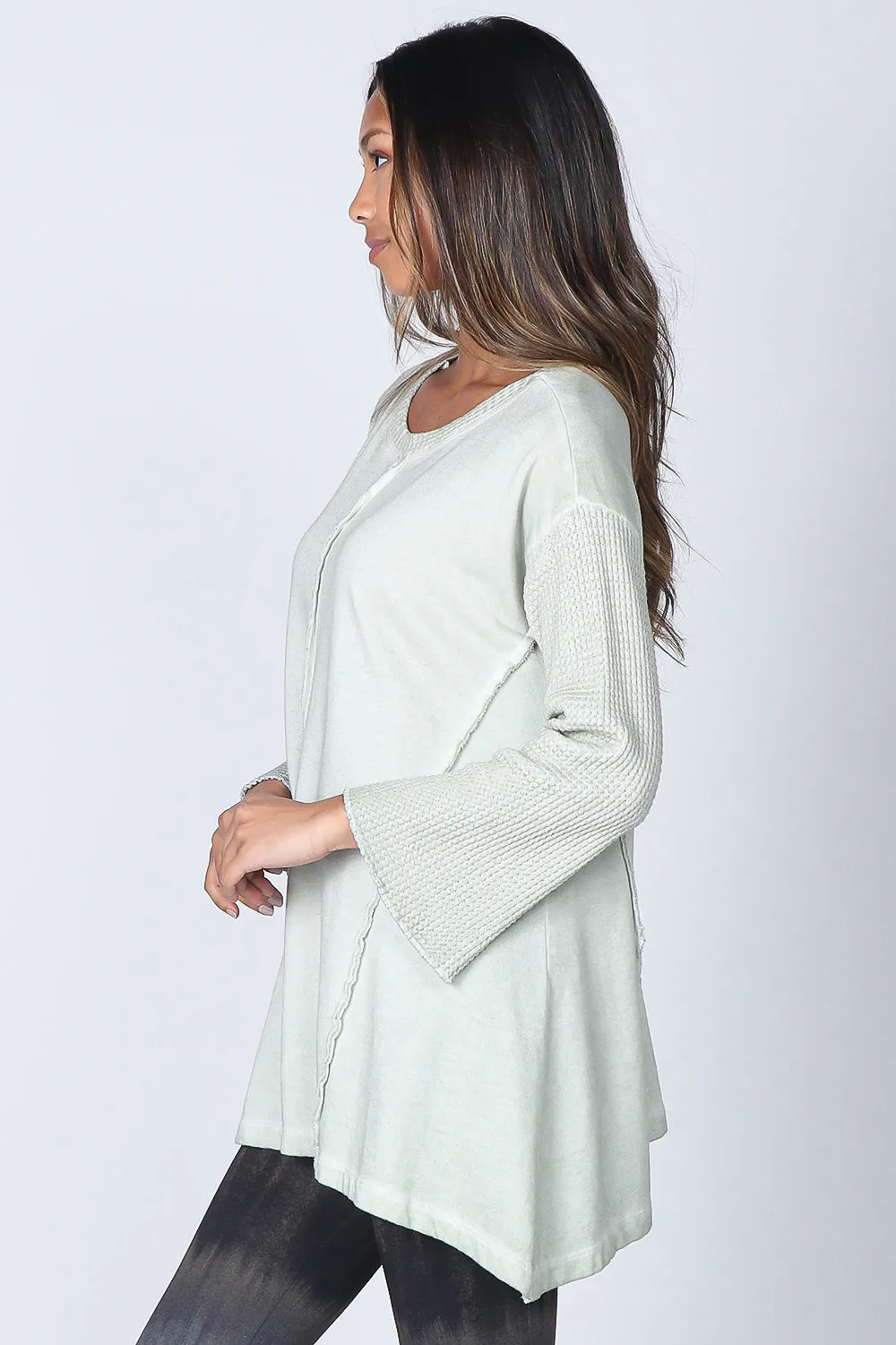 Waffle Knit Oil Washed Tunic