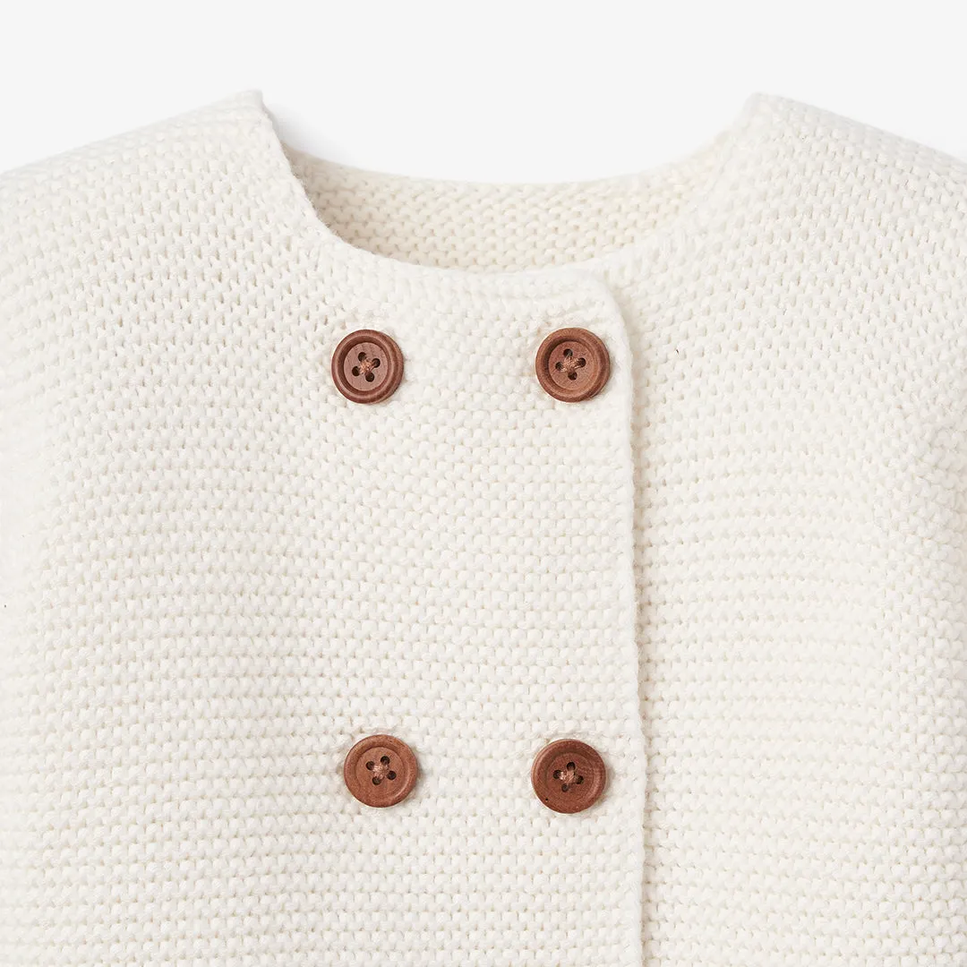 Whisper White Sofia   Finn Knit Baby Cardigan