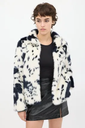 White & Black Faux Fur Jacket