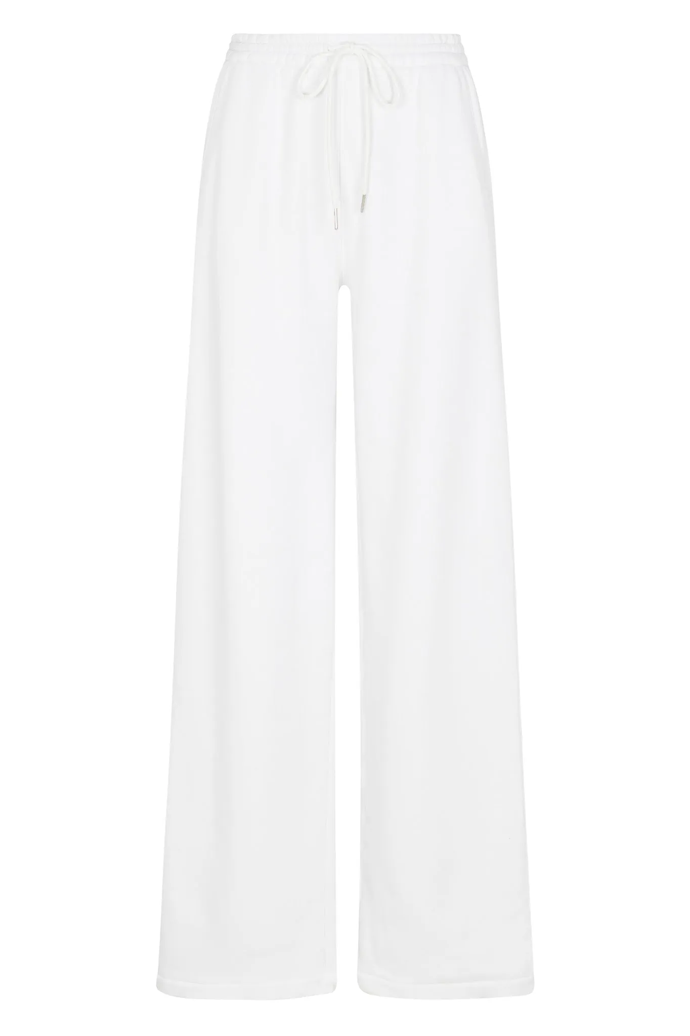 White Cotton Baggy Sweatpants