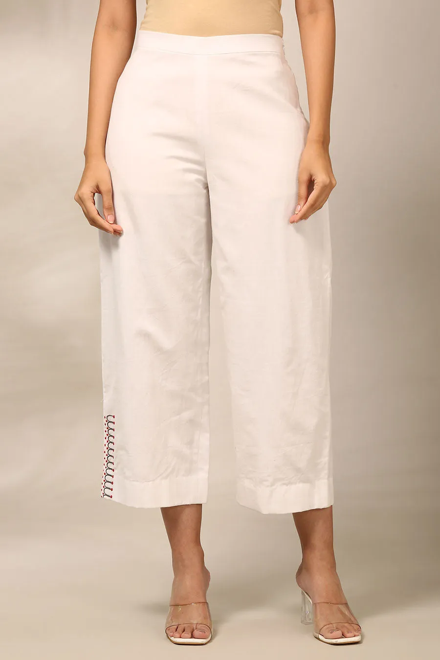 White Embroidered Tunic & Pant Co-Ord Set