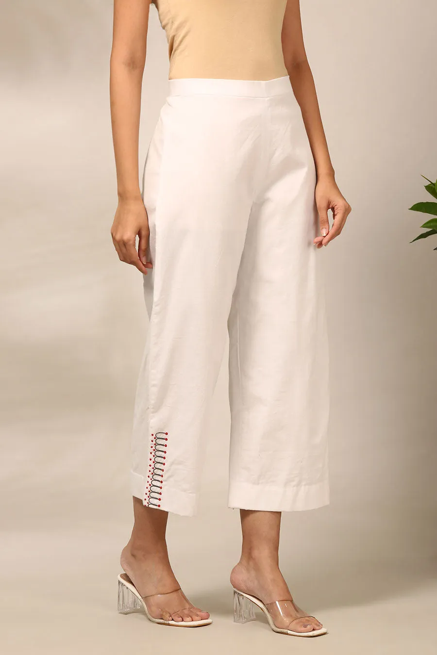 White Embroidered Tunic & Pant Co-Ord Set