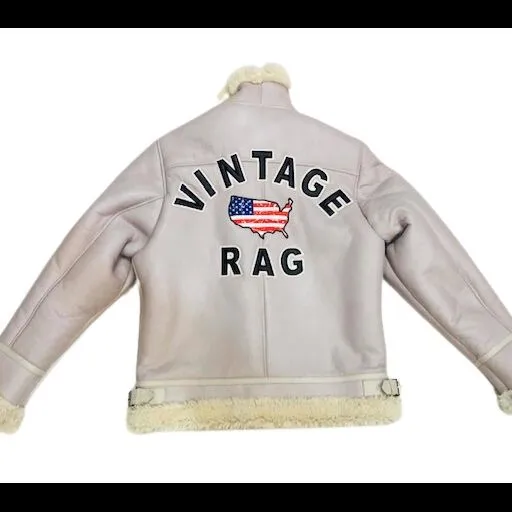 WHITE SHEARLING VARSITY