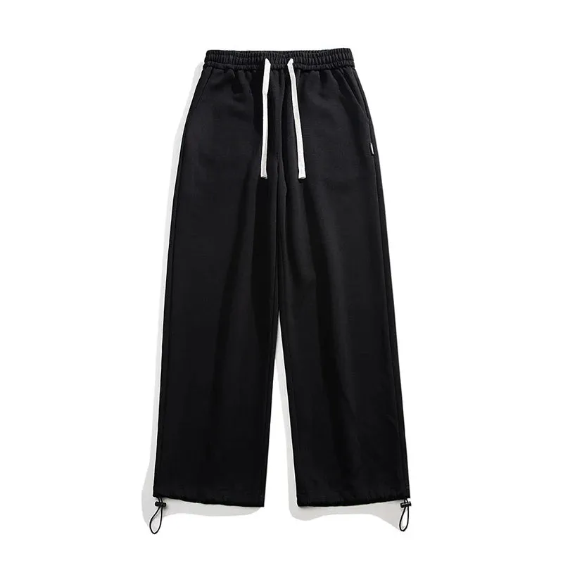 Wiaofellas  -  Brand New Black Sweatpants Male Spring Motion Mid Rise Clothes for Teenagers Minimalist Japan Casual Pants Mans