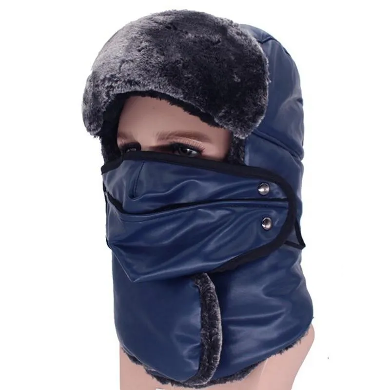 Winter Trapper Hat with Optional Face Mask