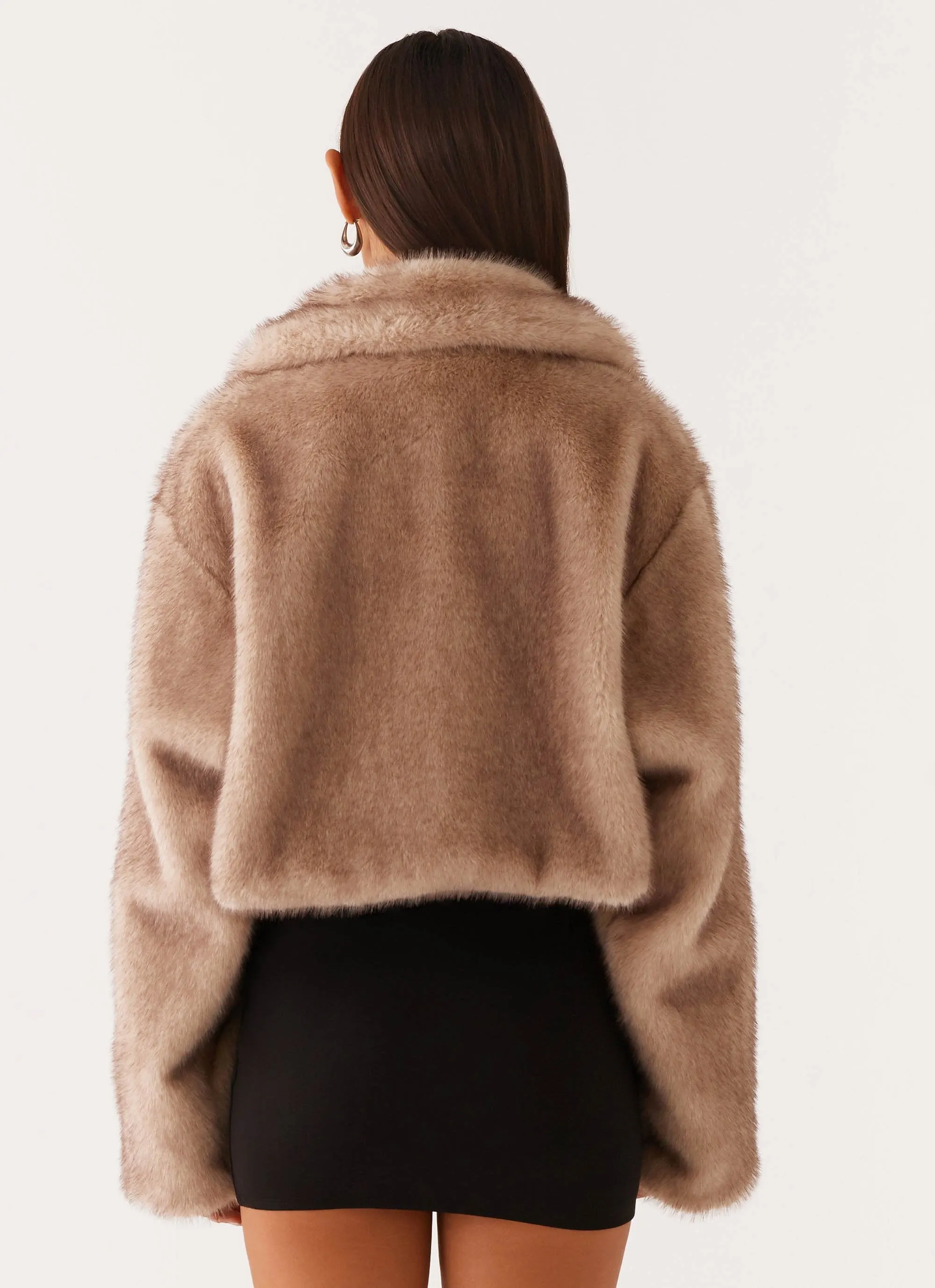 Yasmina Faux Fur Jacket - Beige