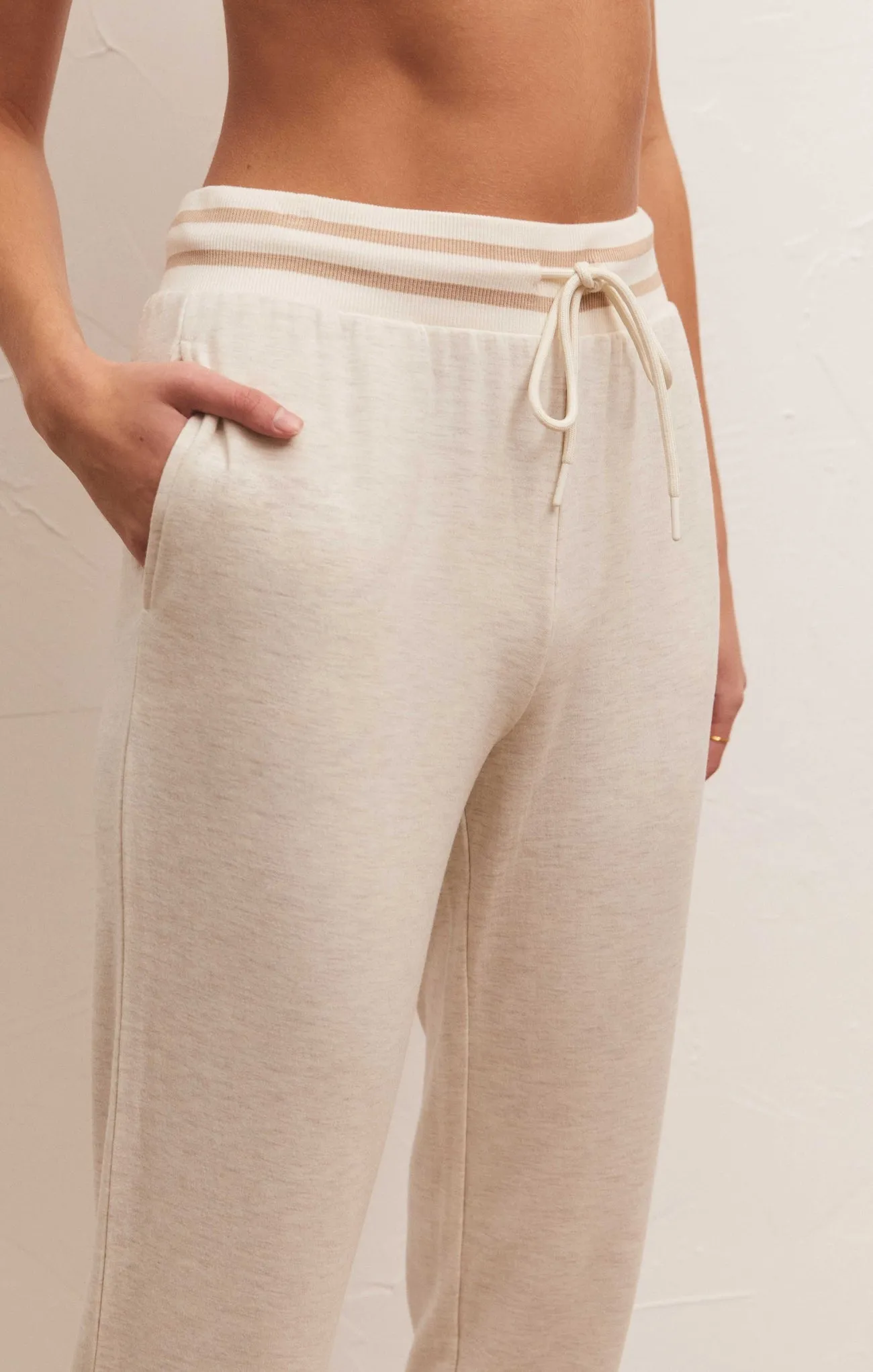 Z Supply Off Duty Modal Fleece Jogger - Light Oatmeal